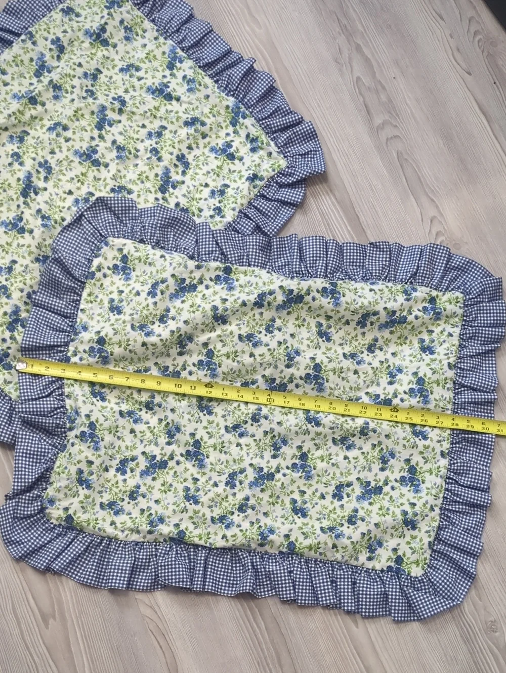 Laura Ashley Blue and Green Floral Pillow Shams